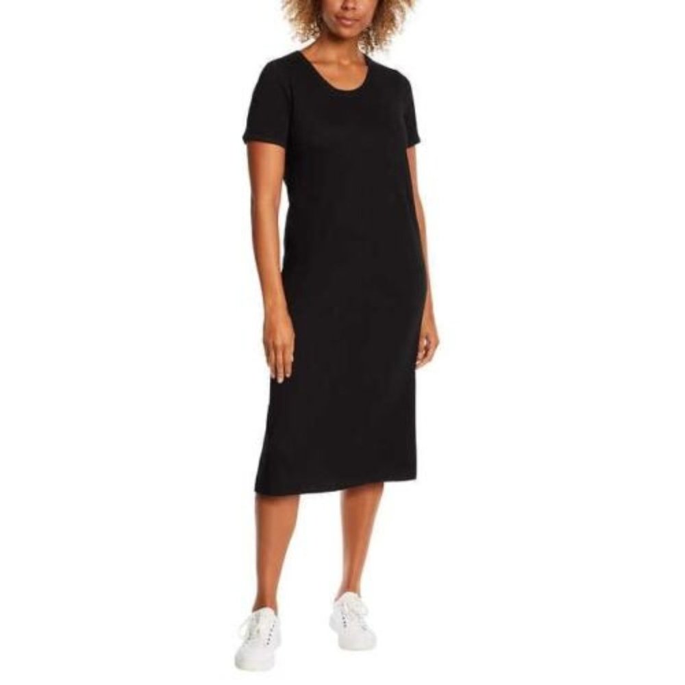 NWT Jessica Simpson Women's Short Sleeve Midi Dress Black Size M $50 3HL269
